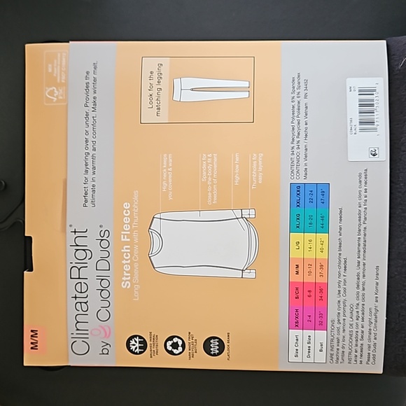 Cuddl duds long sleeve crew - Picture 2 of 5